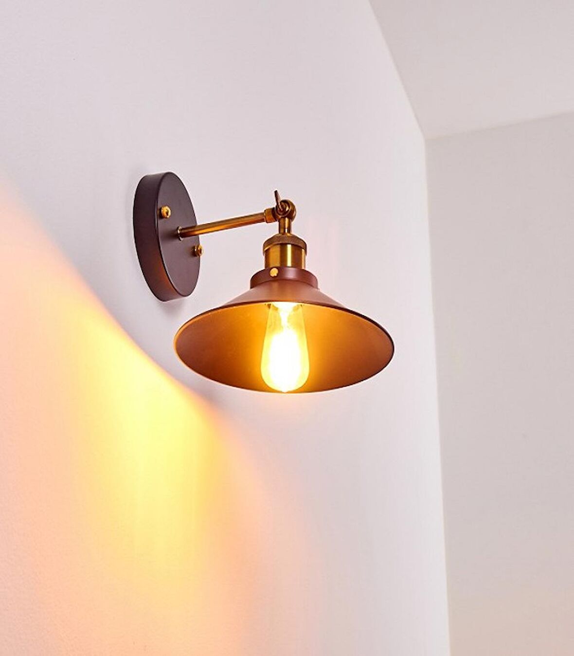 RİOLİGHT RETRO TEKLİ METAL SARKIT DUVAR APLİK ŞAPKA ÇAPI: 22CM