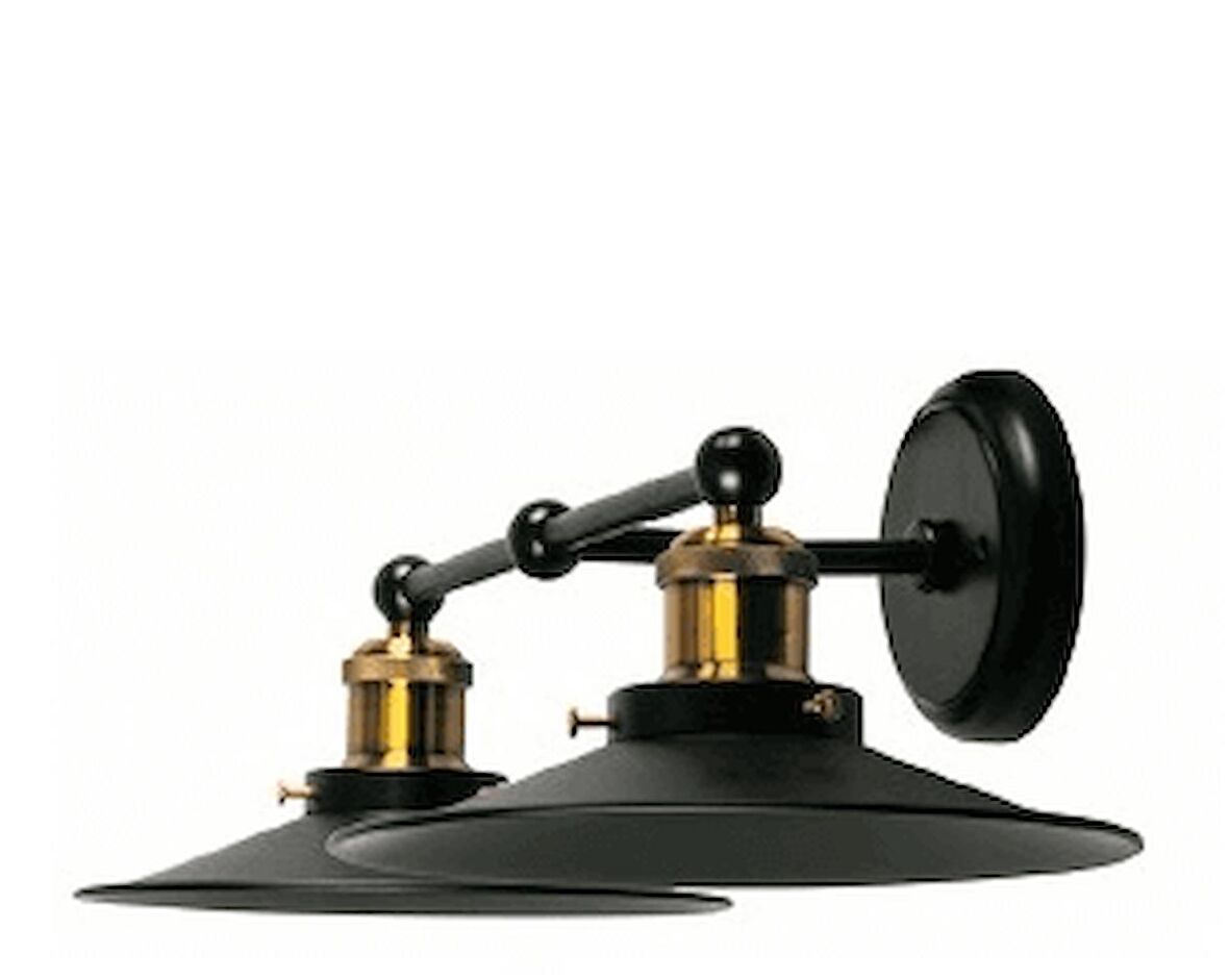 RİOLİGHT RETRO SİYAH İKİLİ METAL APLİK ŞAPKA ÇAPI: 22CM