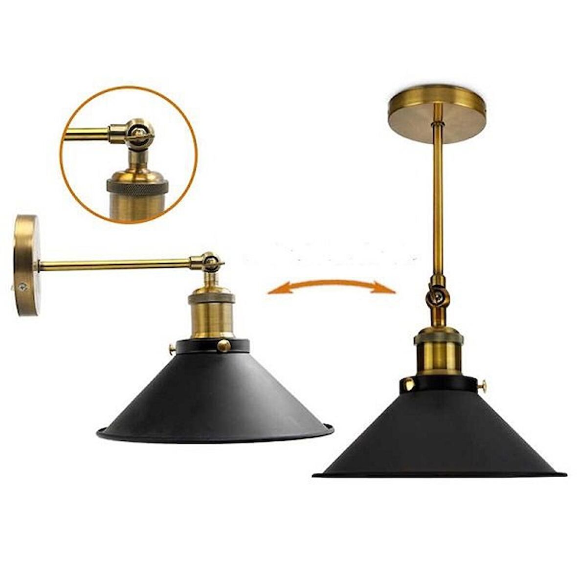 RİOLİGHT RETRO MAFSALLI HAREKETLİ BAŞLIK METAL APLİK ŞAPKA ÇAPI: 22CM
