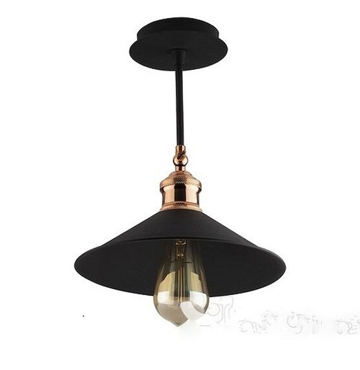 RİOLİGHT RETRO BAKIR MAFSALLI HAREKETLİ BAŞLIK TAVAN AVİZESİ ŞAPKA ÇAPI: 22CM