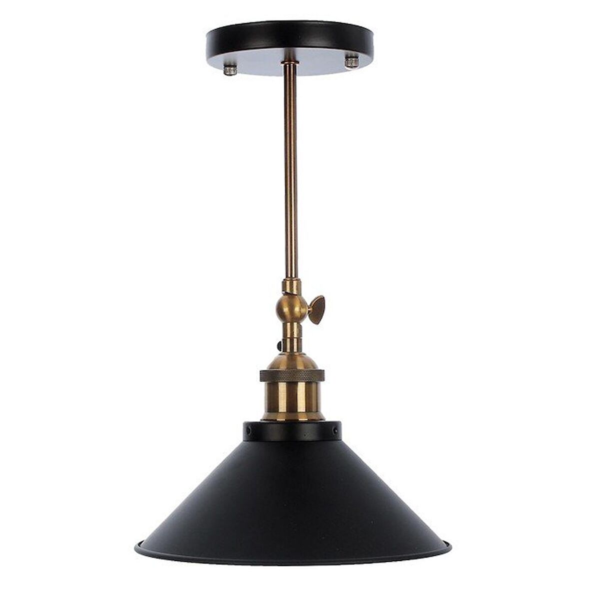 RİOLİGHT RETRO MAFSALLI HAREKETLİ BAŞLIK METAL TAVAN AVİZESİ ŞAPKA ÇAPI: 22CM