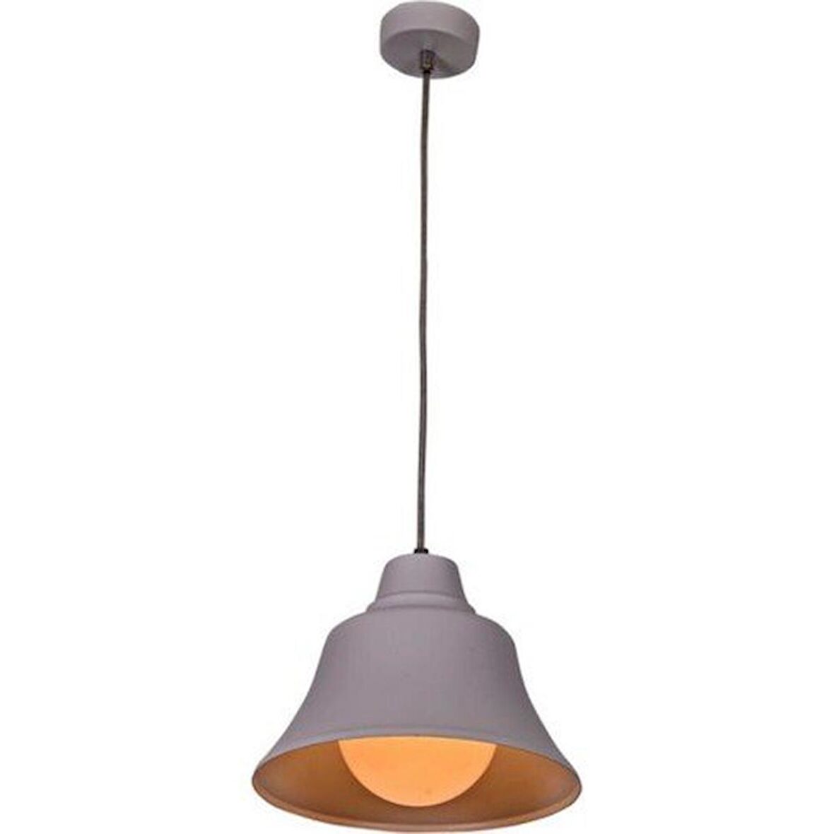 RİOLİGHT RETRO GRİ İÇİ BEYAZ TEKLİ METAL SARKIT AVİZE ÇAP:22CM