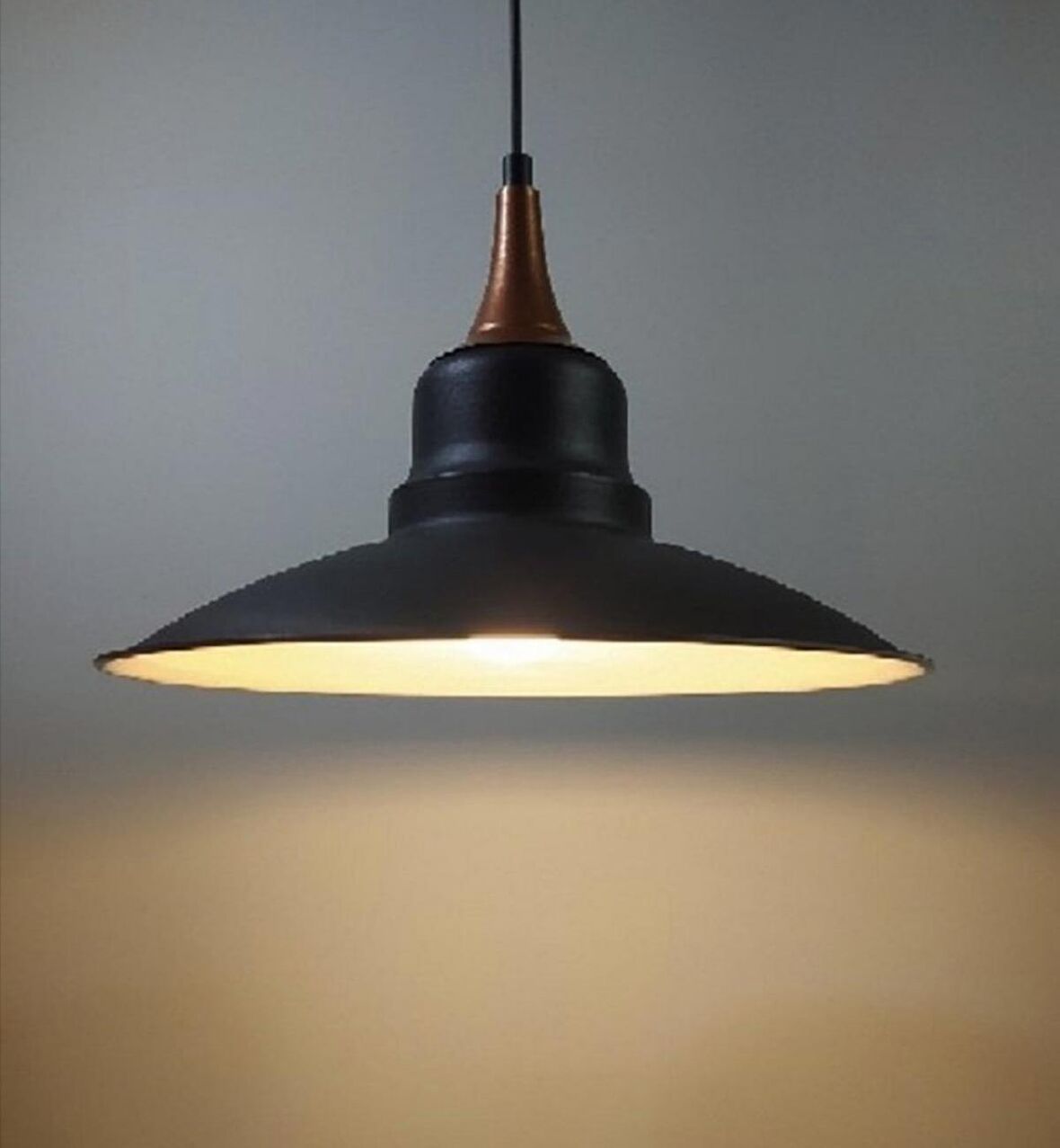 RİOLİGHT RETRO BAKIR ASKILI TEKLİ METAL SARKIT AVİZE ŞAPKA ÇAPI: 30CM