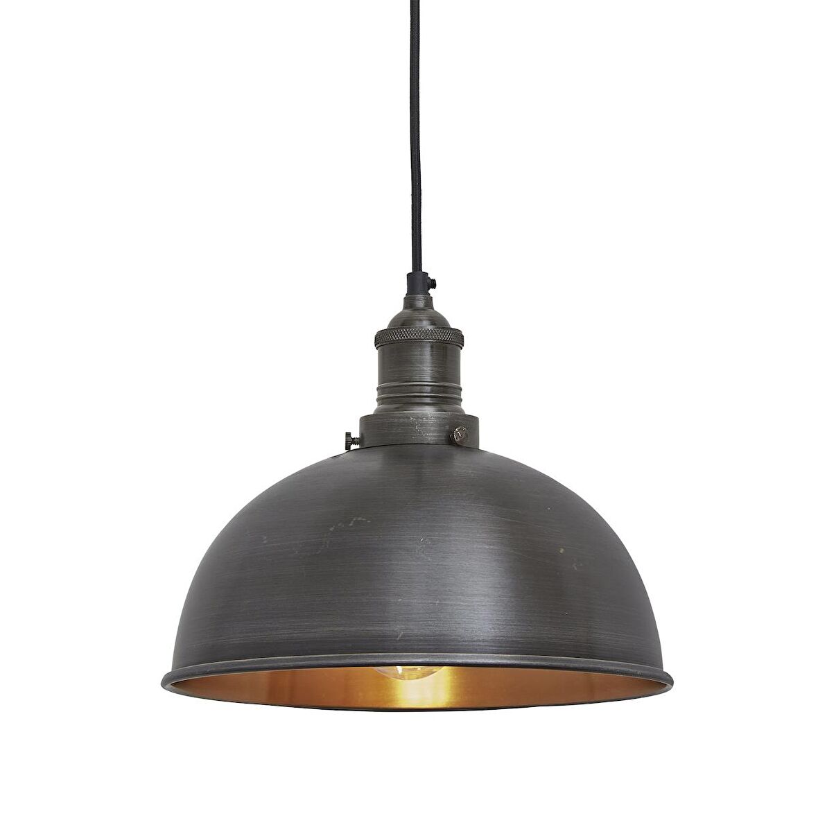 RİOLİGHT RETRO SİYAH İÇİ GOLD  TEKLİ METAL SARKIT AVİZE ŞAPKA ÇAPI:30CM