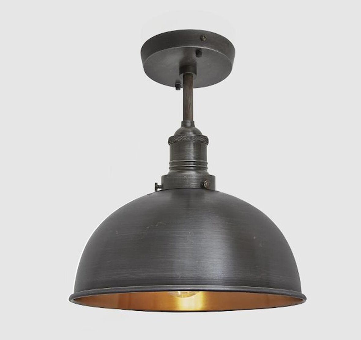 RİOLİGHT RETRO SİYAH İÇİ ALTIN TEKLİ PLOFONYER AVİZE ŞAPKA ÇAPI: 30CM