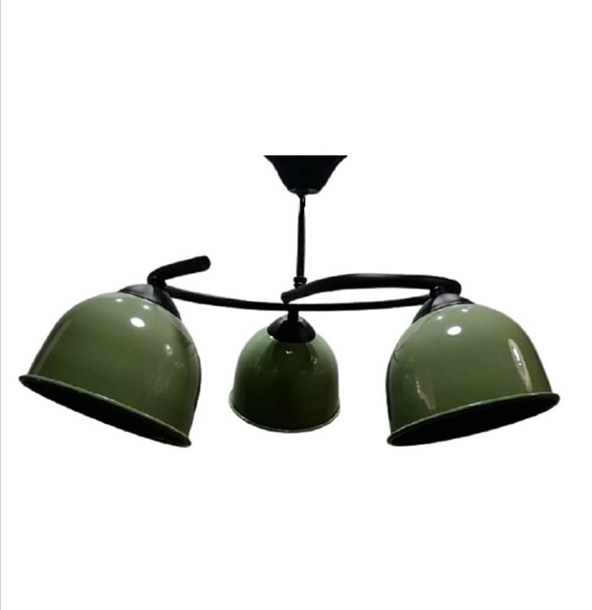 RİOLİGHT MODERN ÜÇLÜ HAKİ YEŞİL BAŞLIK METAL SARKIT AVİZE