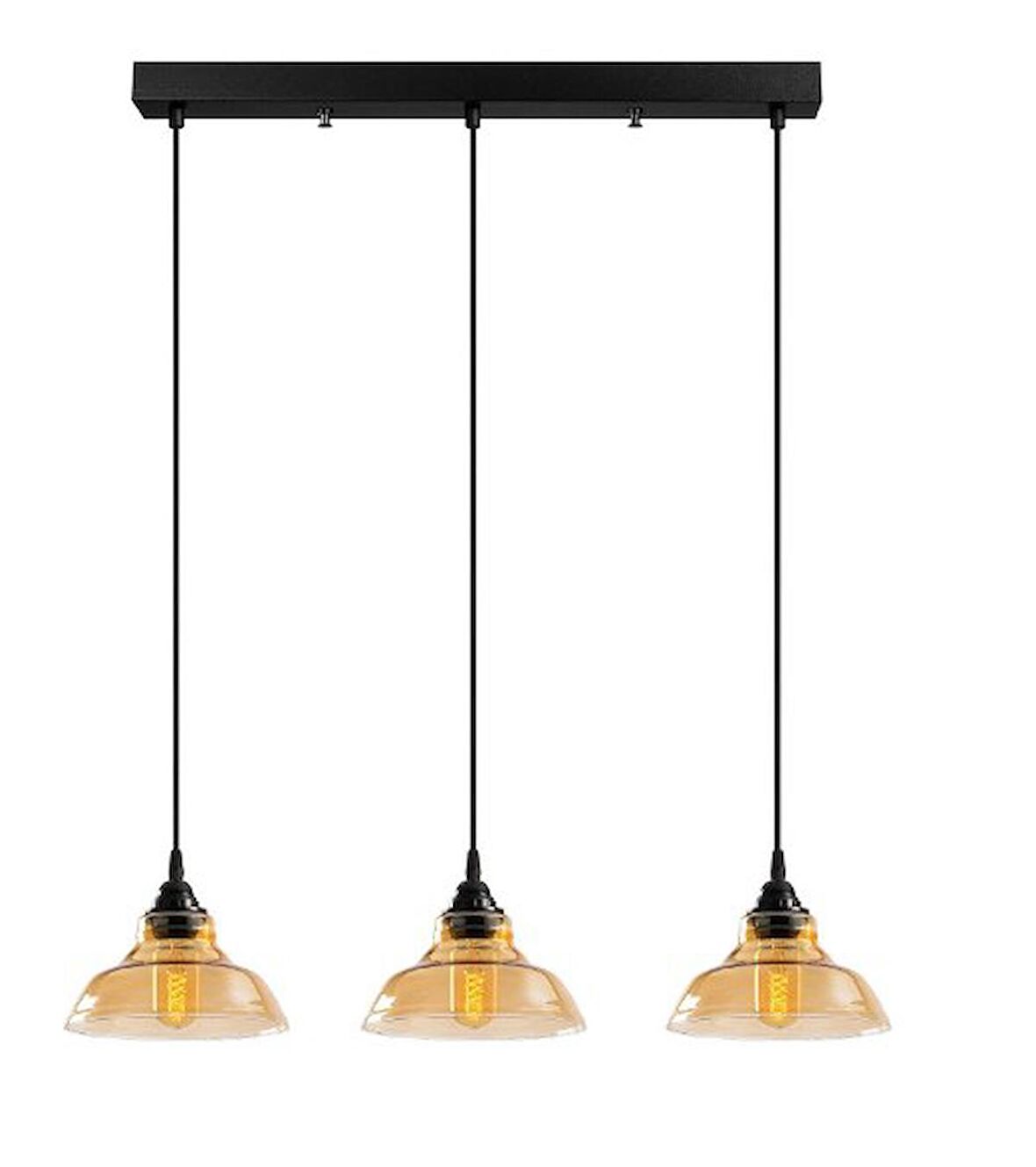 RİOLİGHT RETRO MASA ÜSTÜ CAM SARKIT AVİZE TABAN UZUNLUĞU:60CM CAM ÇAPI:20CM