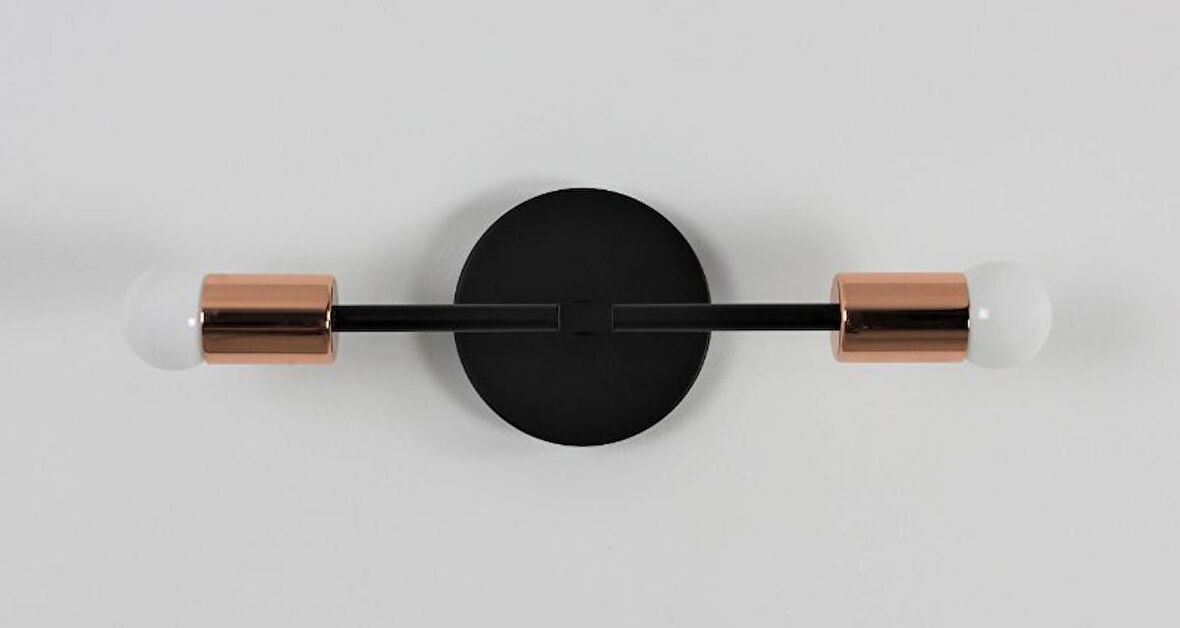 RİOLİGHT MODERN BAKIR DUYLU İKİLİ METAL APLİK