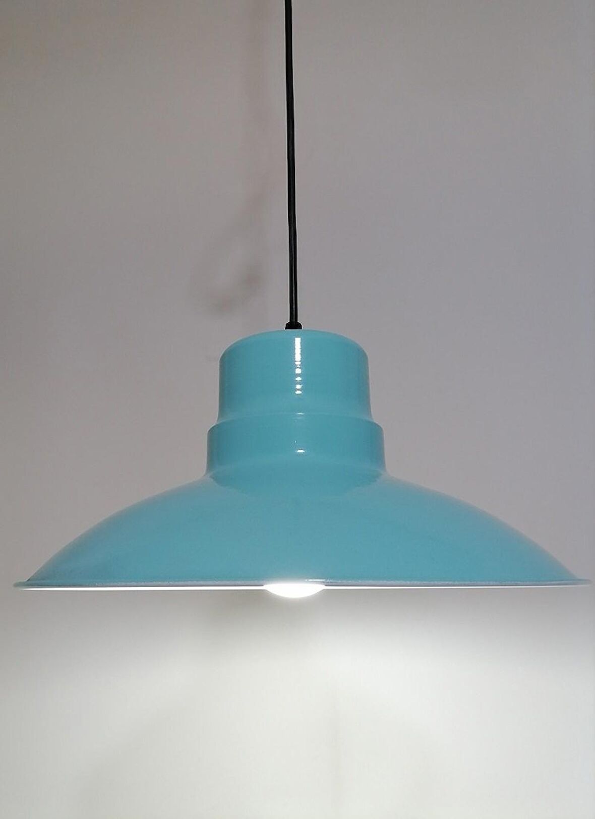 RİOLİGHT RETRO,RUSTİK,MODERN TURKUAZ İÇİ BEYAZ MUTFAK,ODA,CAFE İÇİN METAL SARKIT AVİZE ÇAP:30CM