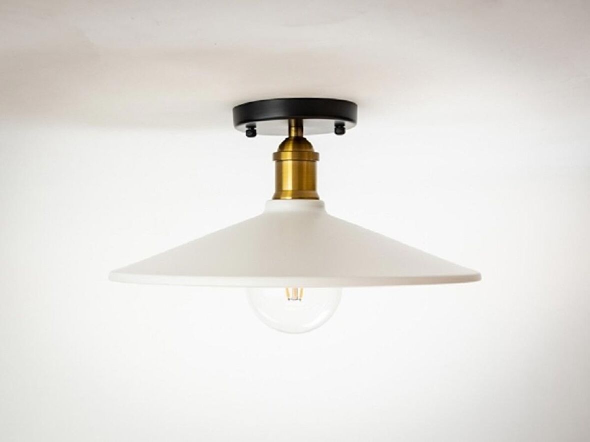 RİOLİGHT RETRO6,RUSTİK MUTFAK,ODA,SALON CAFELER İÇİN TEKLİ METAL PLOFONYER AVİZE ÇAP:38CM