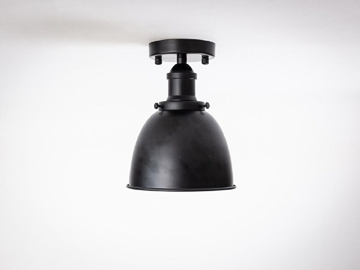 RİOLİGHT RETRO,RUSTİK,VİNTAGE HOL,MUTFAK,ODA,CAFE İÇİN 1XE27 DUYLU TEKLİ METAL PLOFONYER AVİZE