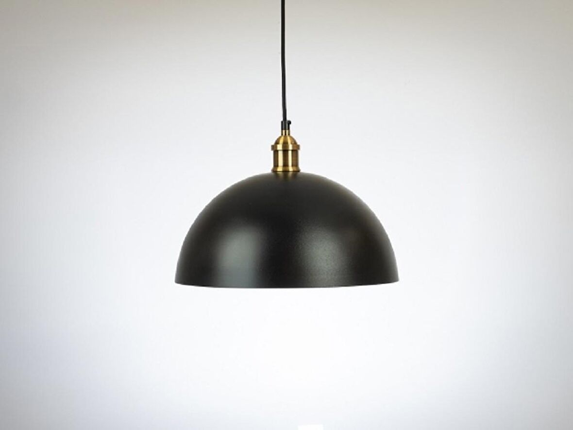 RİOLİGHT RETRO32,RUSTİK,VİNTAGE MUTFAK,ODA,SALON,CAFE İÇİN SİYAH TEKLİ METAL SARKIT AVİZE ÇAP:40CM