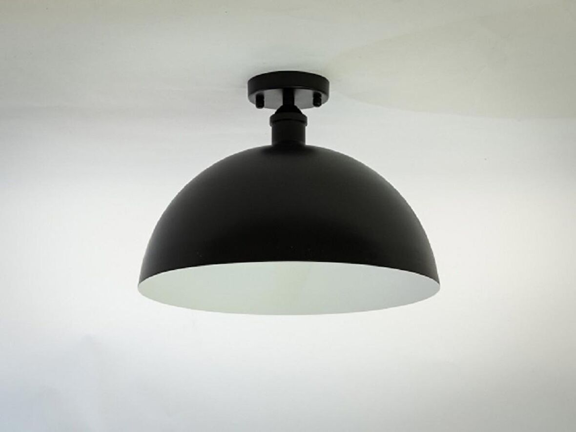 RİOLİGHT RETRO,RUSTİK,VİNTAGE ODA,MUTFAK,SALON,CAFELER İÇİN SİYAH METAL PLOFONYER AVİZE ÇAP:30CM