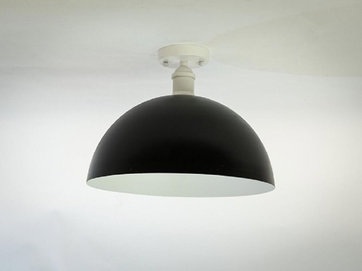 RİOLİGHT RETRO1,RUSTİK,VİNTAGE ODA,MUTFAK,SALON,CAFELER İÇİN SİYAH METAL PLOFONYER AVİZE ÇAP:30CM