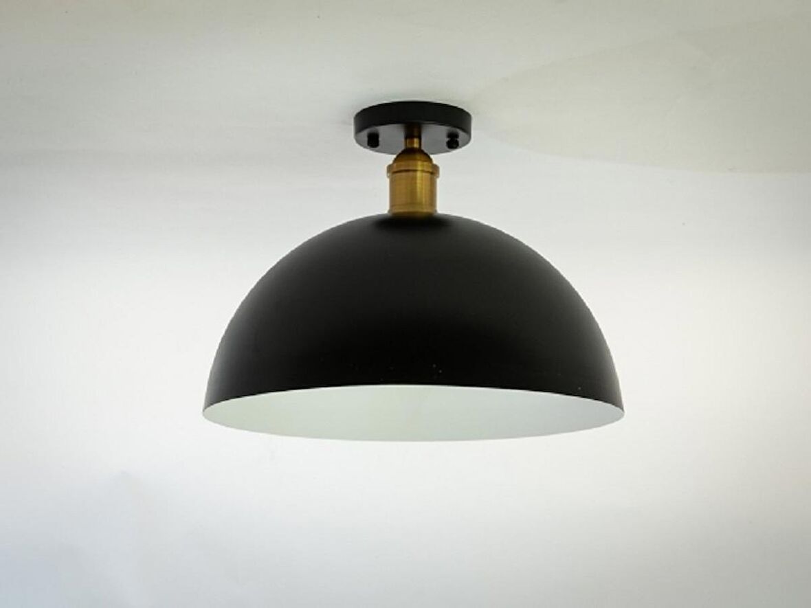 RİOLİGHT RETRO5,RUSTİK,VİNTAGE ODA,MUTFAK,SALON,CAFELER İÇİN SİYAH METAL PLOFONYER AVİZE ÇAP:40CM
