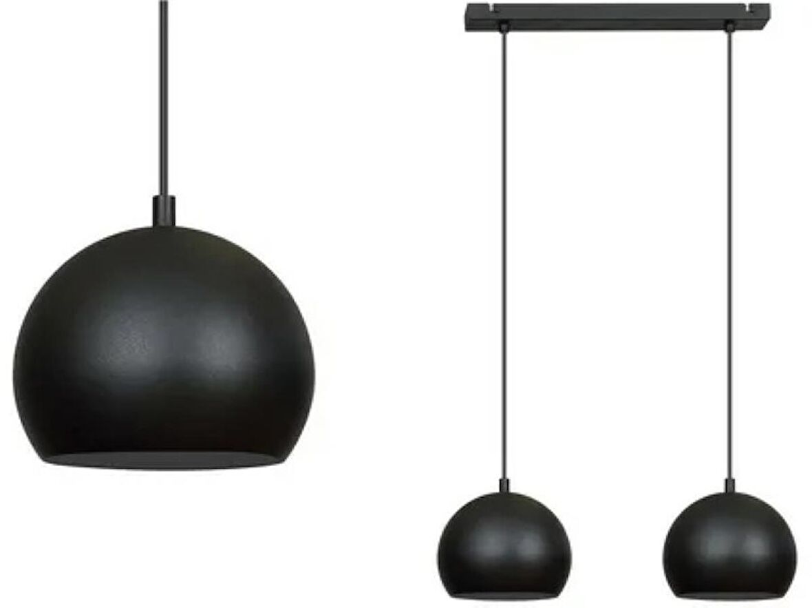 RİOLİGHT RETRO,RUSTİK,VİNTAGE MASA ÜSTÜ 2XE27 METAL SARKIT AVİZE TABAN UZUNLUĞU:30CM GLOP ÇAPI:10CM