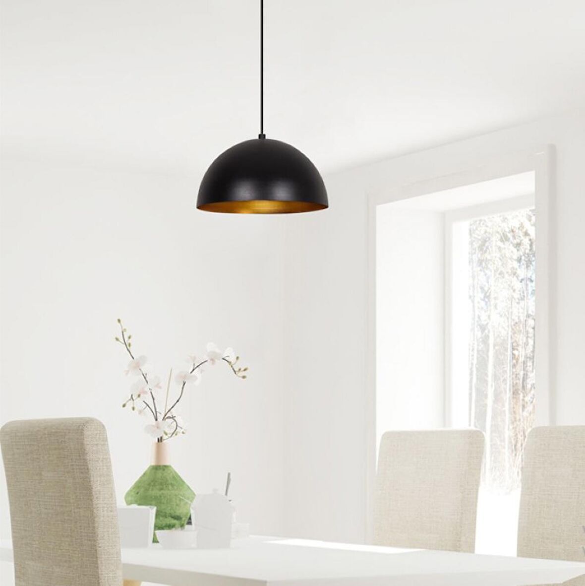 RİOLİGHT RETRO,RUSTİK,MODERN SİYAH ODA,MUTFAK,CAFELER İÇİN TEKLİ METAL SARKIT AVİZE ÇAP:30CM
