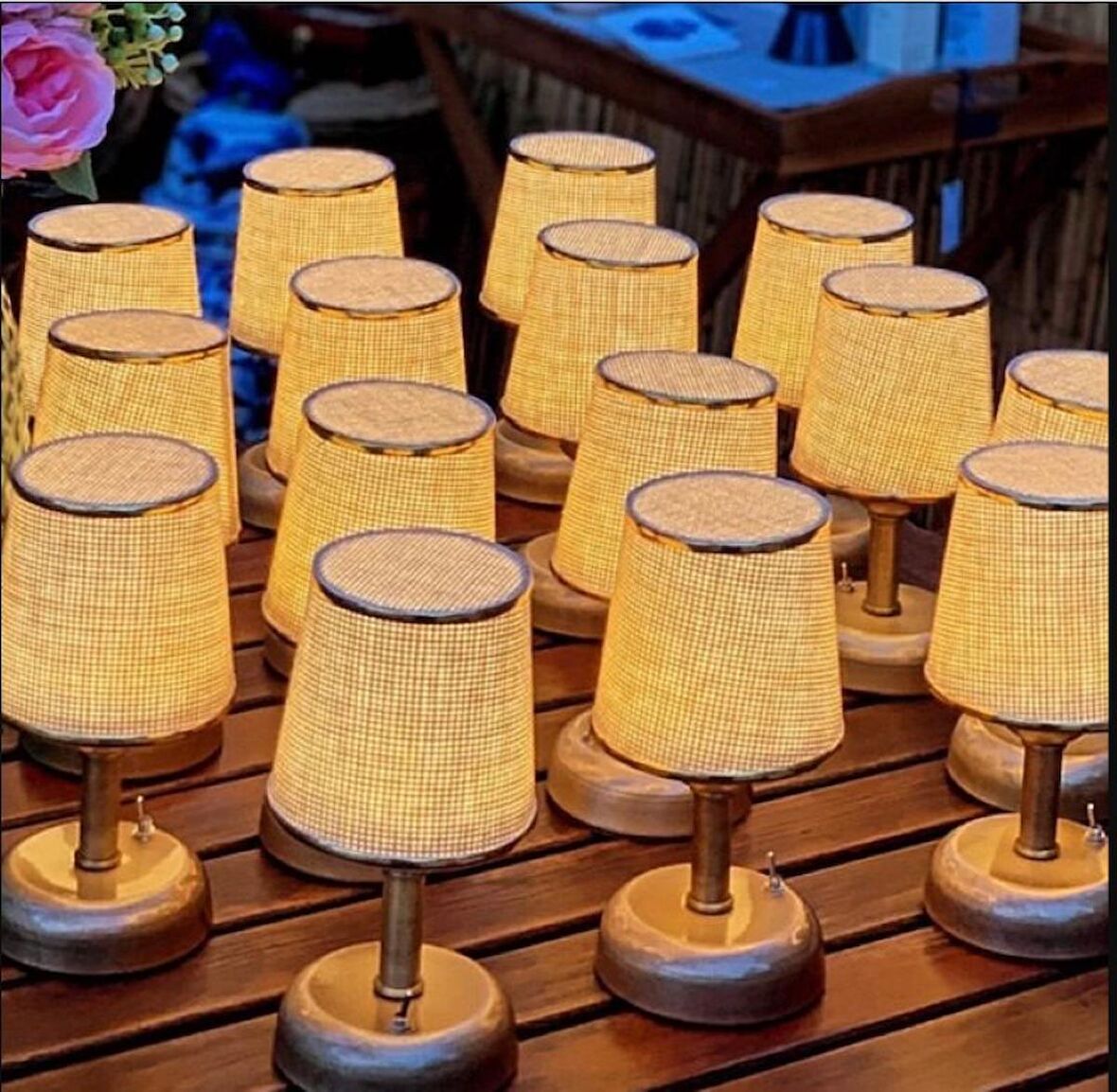RİOLİGHT RETRO,RUSTİK,VİNTAGE LEDLİ PİLLİ ABAJUR GECE LAMBASI