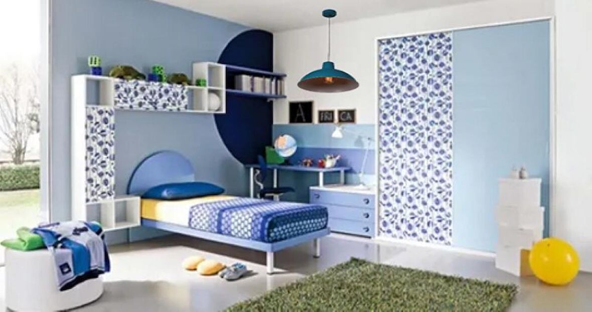 RİOLİGHT RETRO,RUSTİK,MODERN MAVİ İÇİ BEYAZ BEBEK,ÇOCUK,GENÇ ODASI İÇİN TEKLİ METAL SARKIT AVİZE