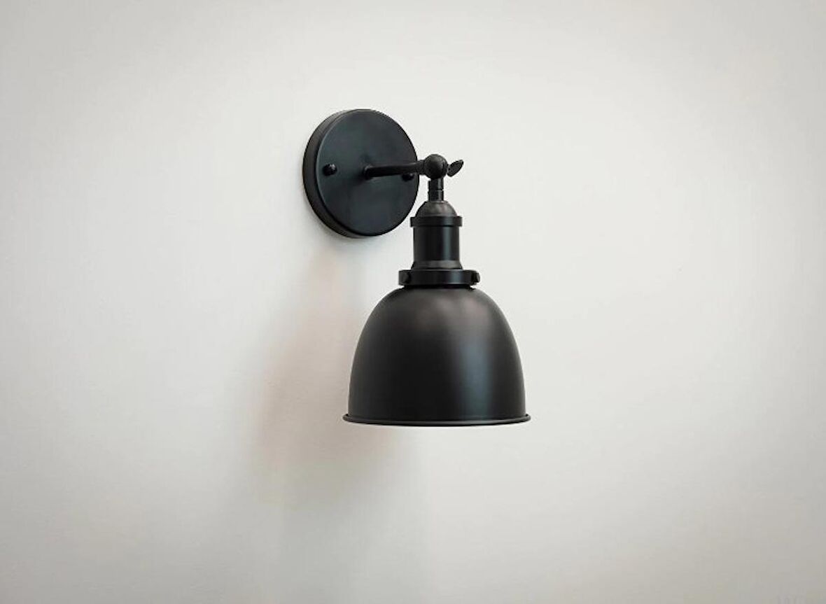 RİOLİGHT RETRO,RUSTİK,VİNTAGE SİYAH MAFSALLI HAREKETLİ BAŞLIK 1XE27 DUYLU METAL DUVAR APLİK
