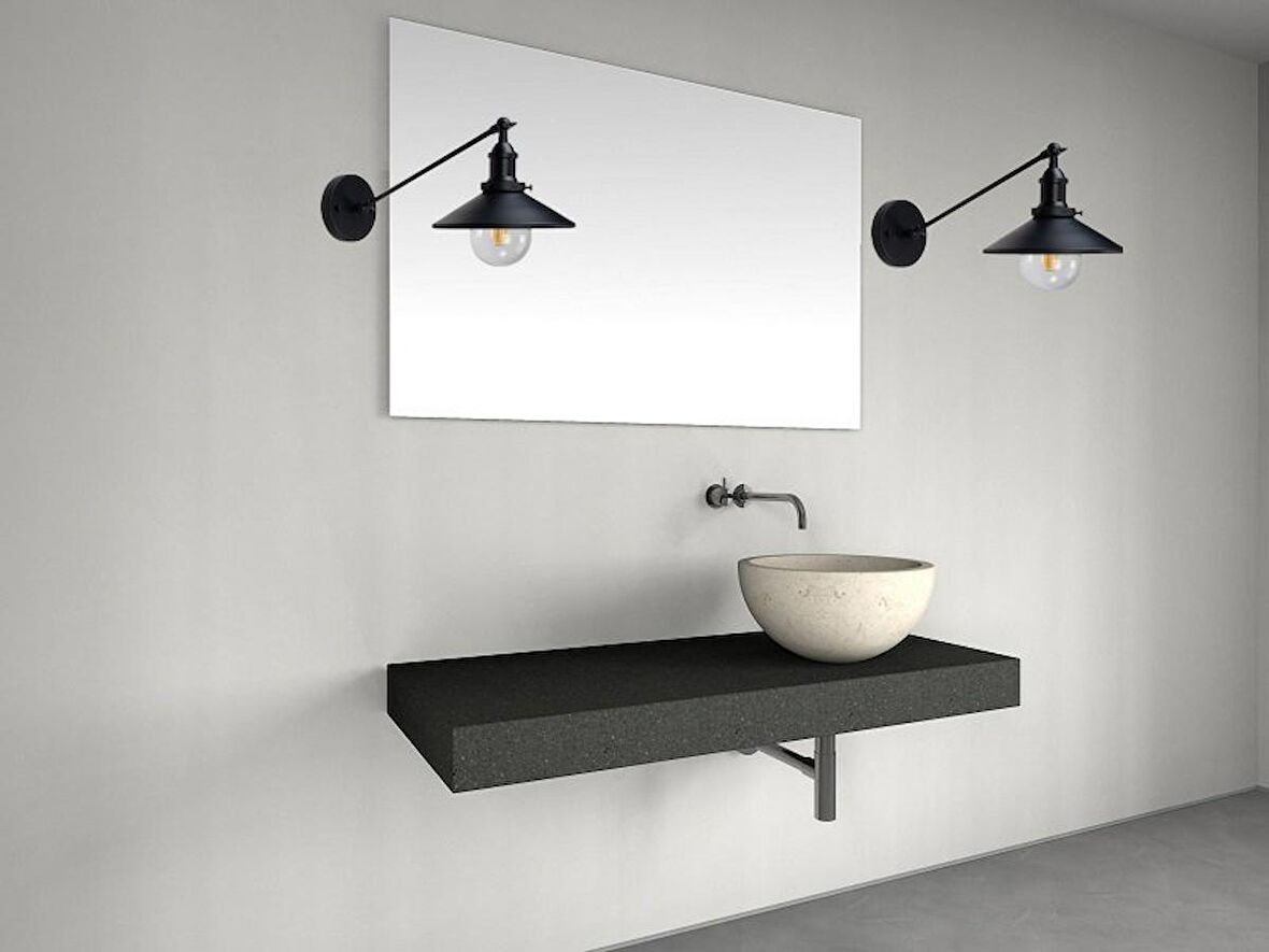 RİOLİGHT RETRO,RUSTİK,VİNTAGE SİYAH 1XE27 METAL DUVAR APLİK ŞAPKA ÇAPI:23CM NOT:1ADET FİYATIDIR