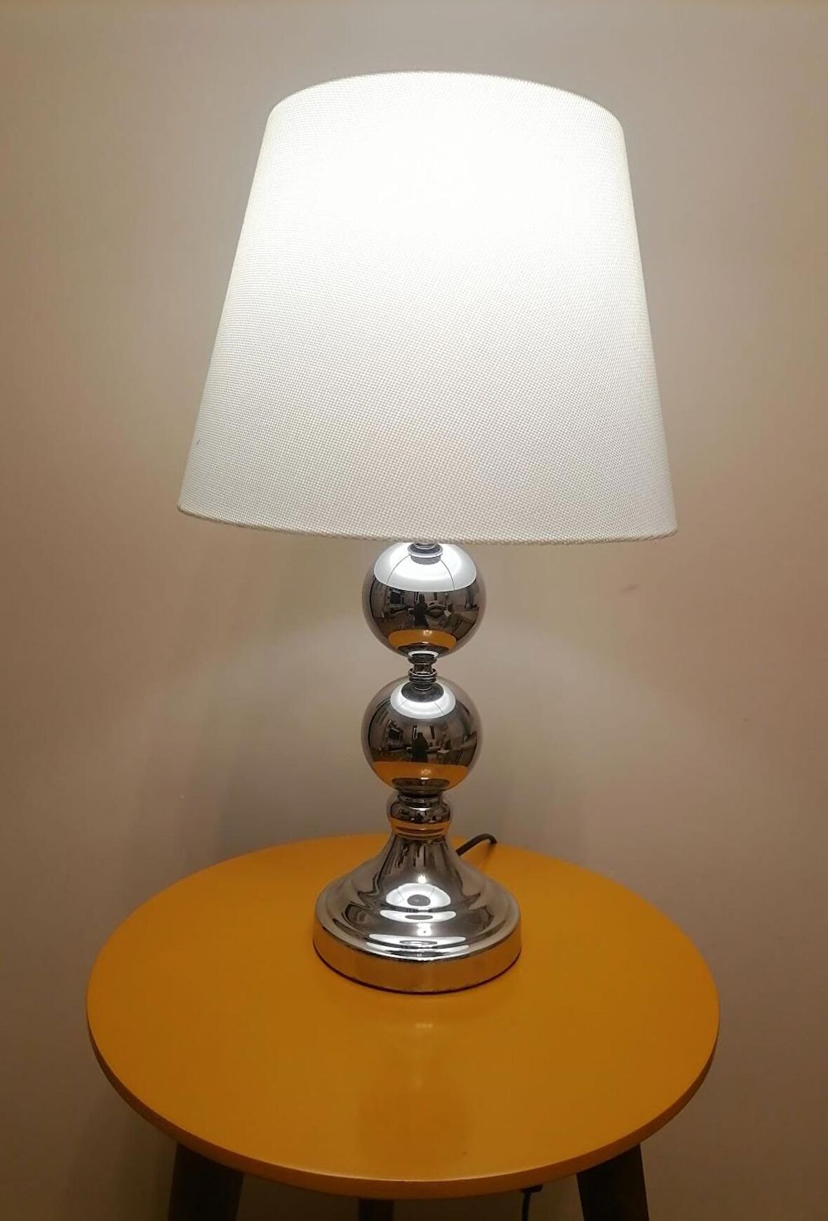 RİOLİGHT RETRO16,RUSTİK,VİNTAGE KROM GÖVDE KUMAŞ BAŞLIK 1XE27 DUYLU ABAJUR