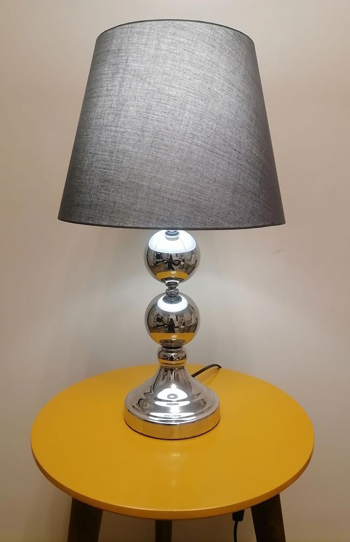 RİOLİGHT RETRO17,RUSTİK,VİNTAGE KROM GÖVDE KUMAŞ BAŞLIK 1XE27 DUYLU ABAJUR