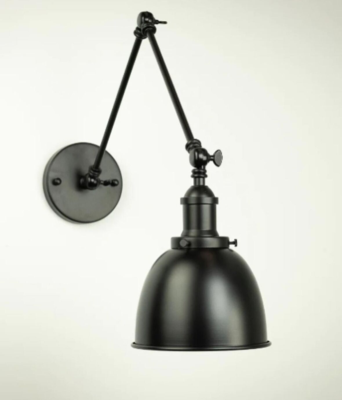 RİOLİGHT VİNTAGE,RETRO,RUSTİK ÜÇ MAFSALLI HAREKETLİ BAŞLIK 1XE27 METAL SİYAH AKROBAT DUVAR APLİK