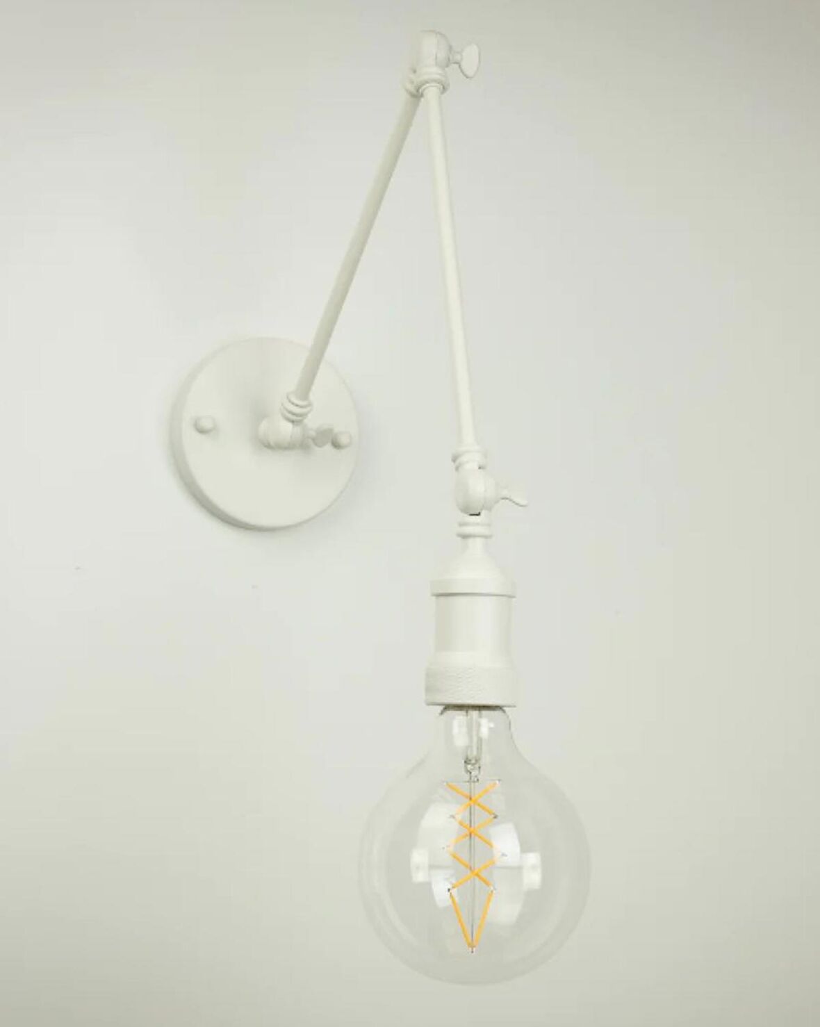 RİOLİGHT RETRO2,MODERN BEYAZ 1XE27 DUYLU ÜÇ MAFSALLI METAL AKROBAT DUVAR APLİK