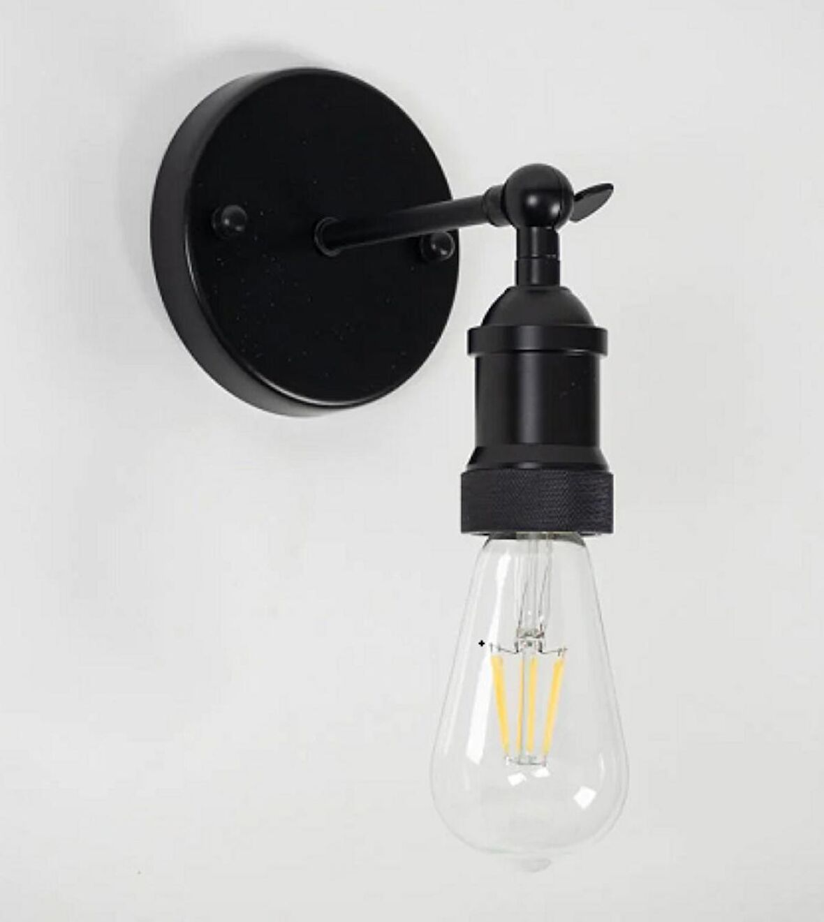 RİOLİGHT RETRO,RUSTİK, VİNTAGE,MODERN 1XE27 DUYLU MAFSALLI SİYAH METAL APLİK