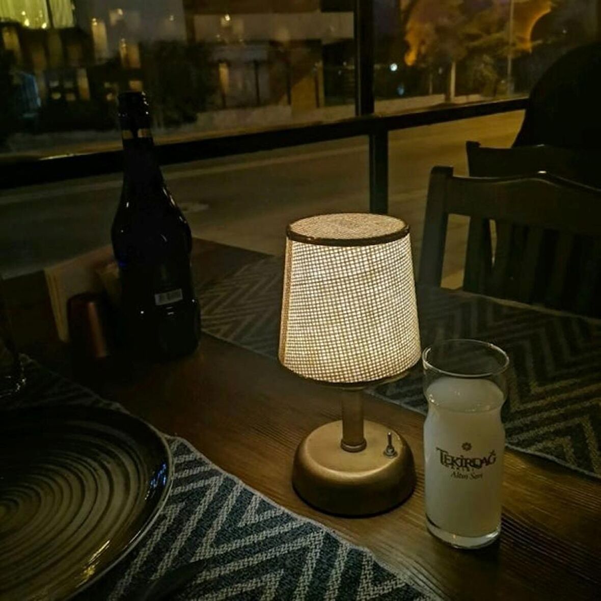 RİOLİGHT RETRO,RUSTİK,VİNTAGE LEDLİ PİLLİ ABAJUR GECE LAMBASI