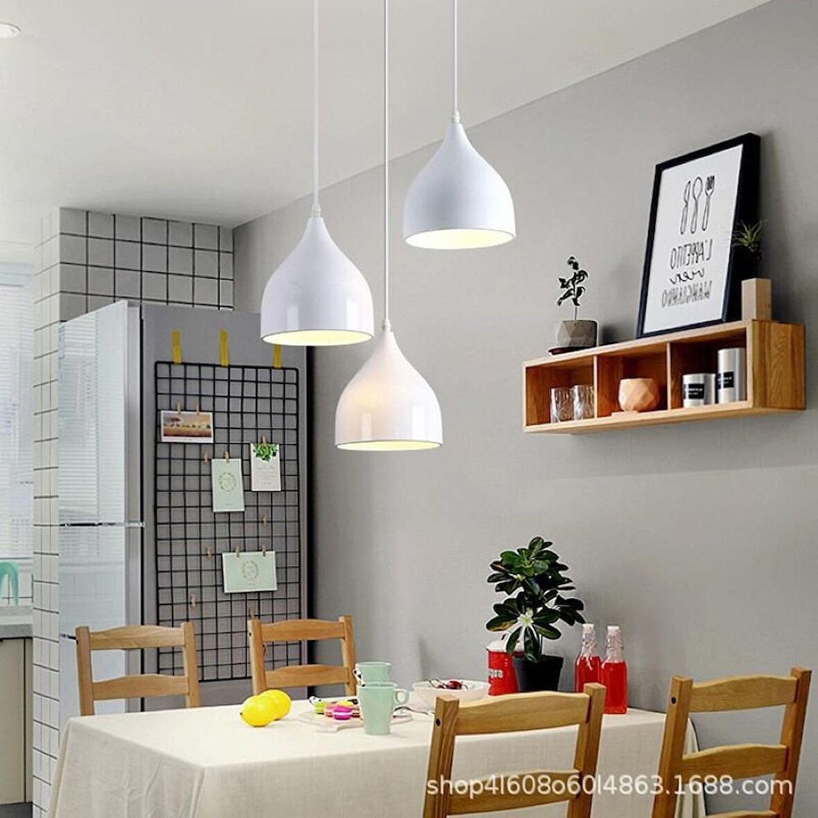 RİOLİGHT RETRO20,RUSTİK,VİNTAGE BEYAZ 3XE27 DUYLU METAL SARKIT AVİZE TABAN ÇAPI:30CM