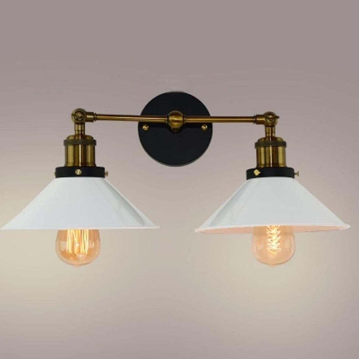 RİOLİGHT RETRO20,RUSTİK2,VİNTAGE ESKİTME DUYLU MAFSALLI HAREKETLİ BAŞLIK METAL APLİK ŞAPKA ÇAPI:23CM