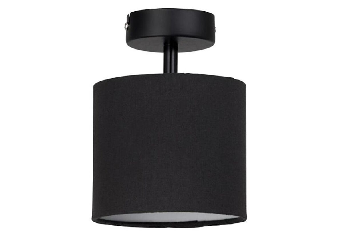 RİOLİGHT RETRO,RUSTİK,VİNTAGE SİYAH KUMAŞ BAŞLIK 1XE27 DUYLU PLOFONYER TAVAN AVİZESİ 