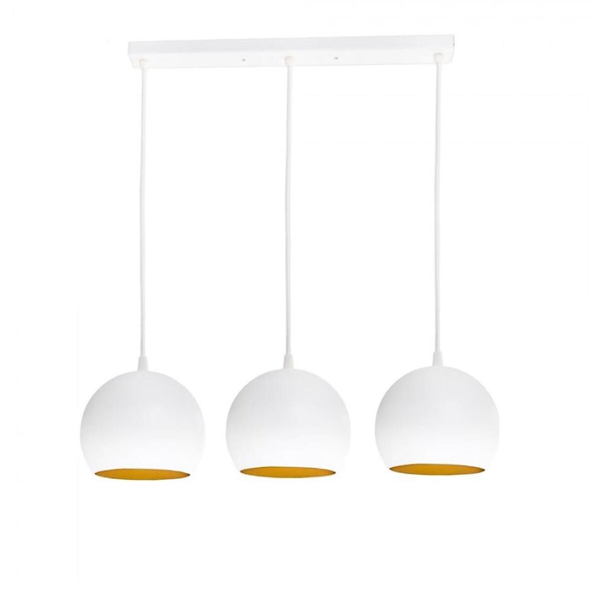 RİOLİGHT RETRO,VİNTAGE,RUSTİK BEYAZ 3XE27 DUYLU METAL MASA ÜSTÜ AVİZE GLOP ÇAPI:20CM UZUNLUK:60CM