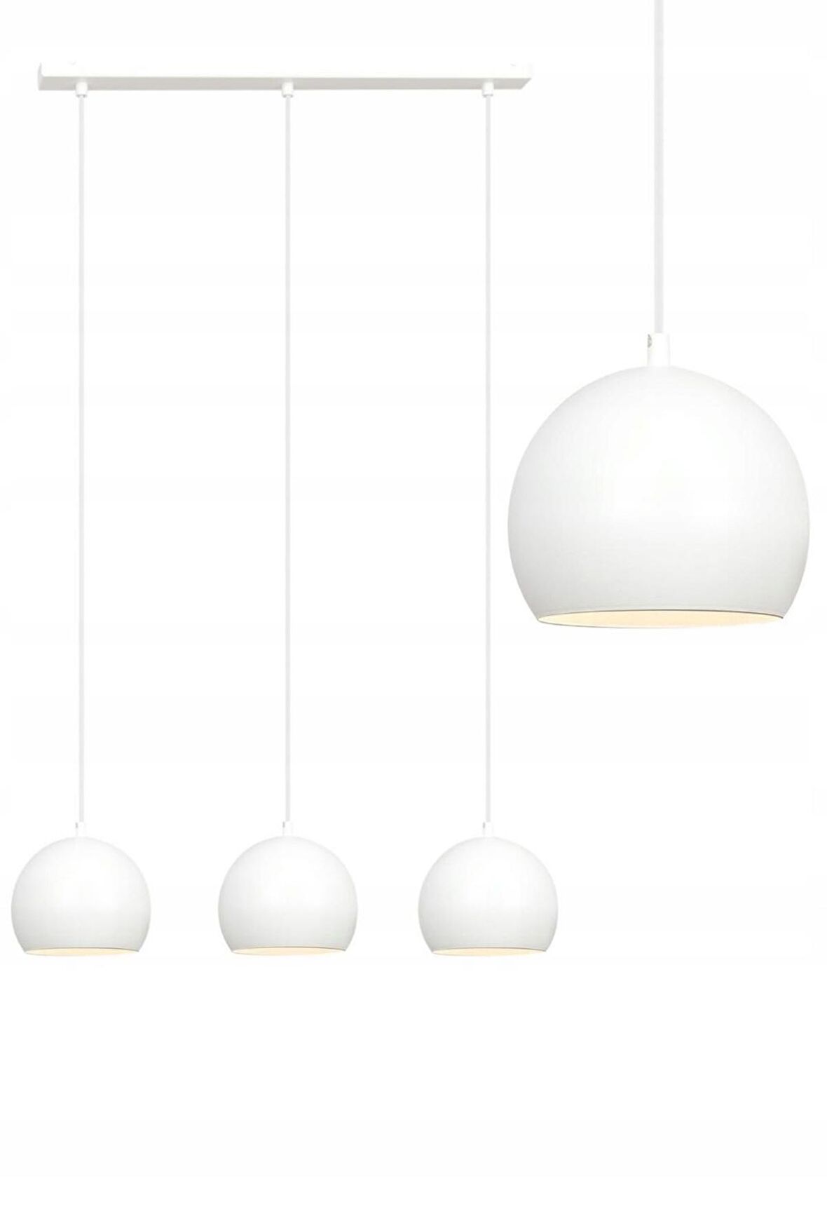 RİOLİGHT RETRO1,VİNTAGE1,RUSTİK1 BEYAZ 3XE27 DUYLU METAL MASA ÜSTÜ AVİZE GLOP ÇAPI:20CM UZUNLUK:60CM