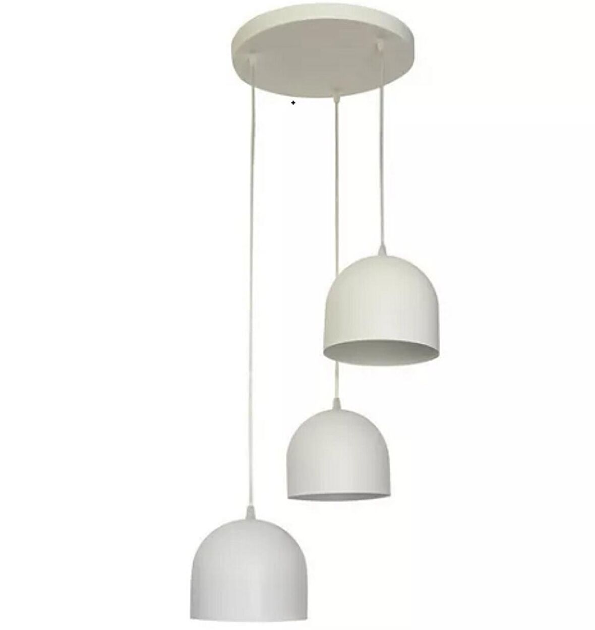 RİOLİGHT MODERN,RUSTİK,VİNTAGE,RETRO BEYAZ 3XE27 DUYLU METAL SARKIT AVİZE TABAN ÇAPI:30CM