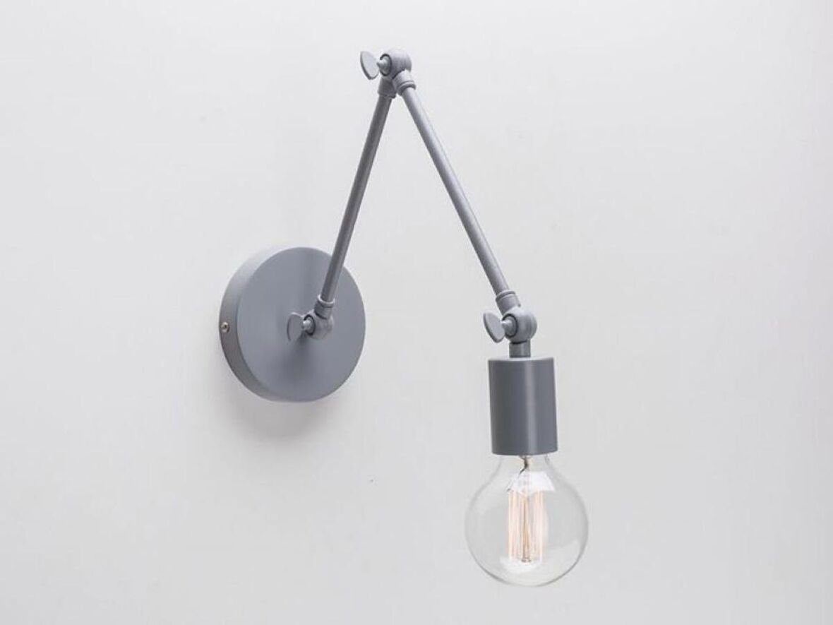 RİOLİGHT RETRO,VİNTAGE,MODERN GRİ ÜÇ MAFSALLI 1XE27 DUYLU METAL DUVAR APLİK