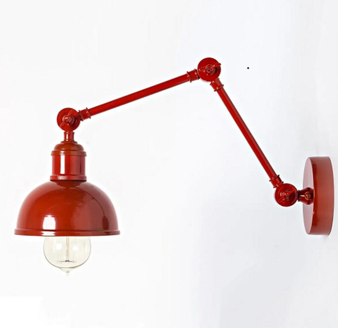 RİOLİGHT MODERN,VİNTAGE,RUSTİK BORDO 1XE27 DUYLU METAL HAREKETLİ BAŞLIK AKROBAT DUVAR APLİK
