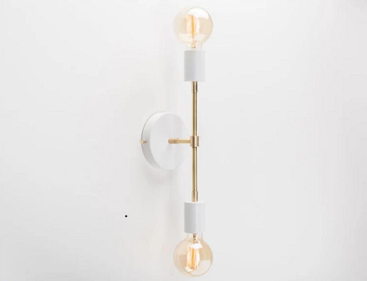 RİOLİGHT RETRO,VİNTAGE,RUSTİK BEYAZ 2XE27 DUYLU METAL AYNA ÜSTÜ DUVAR APLİK