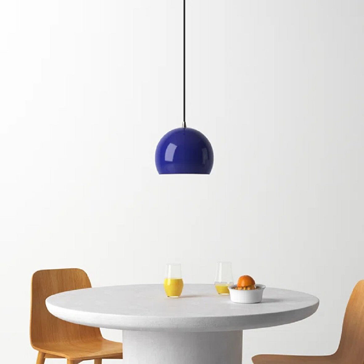 RİOLİGHT MODERN KOYU MAVİ CAFELER,ODA,MUTFAK,YATAK BAŞI İÇİN 1XE27 TEKLİ METAL SARKIT AVİZE ÇAP:20CM