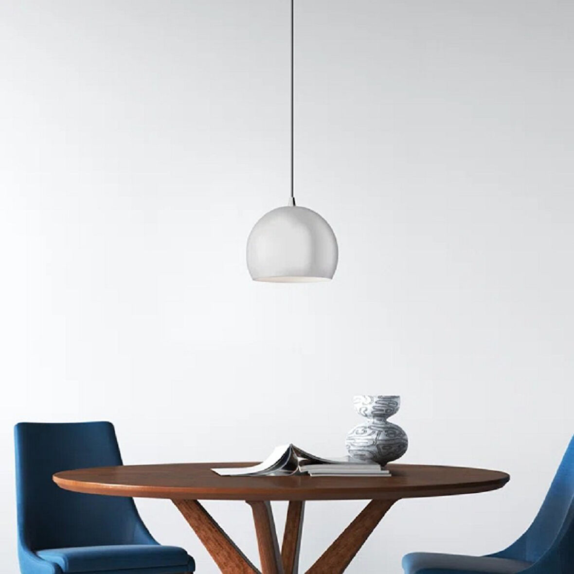 RİOLİGHT MODERN GRİ CAFELER,ODA,MUTFAK,YATAK BAŞI İÇİN 1XE27 TEKLİ METAL SARKIT AVİZE ÇAP:20CM