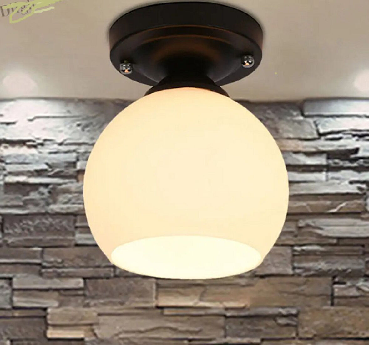 RİOLİGHT RETRO1,VİNTAGE1,RUSTİK1 1XE27 OPAL CAMLI PLOFONYER AVİZE CAM ÇAP:20CM