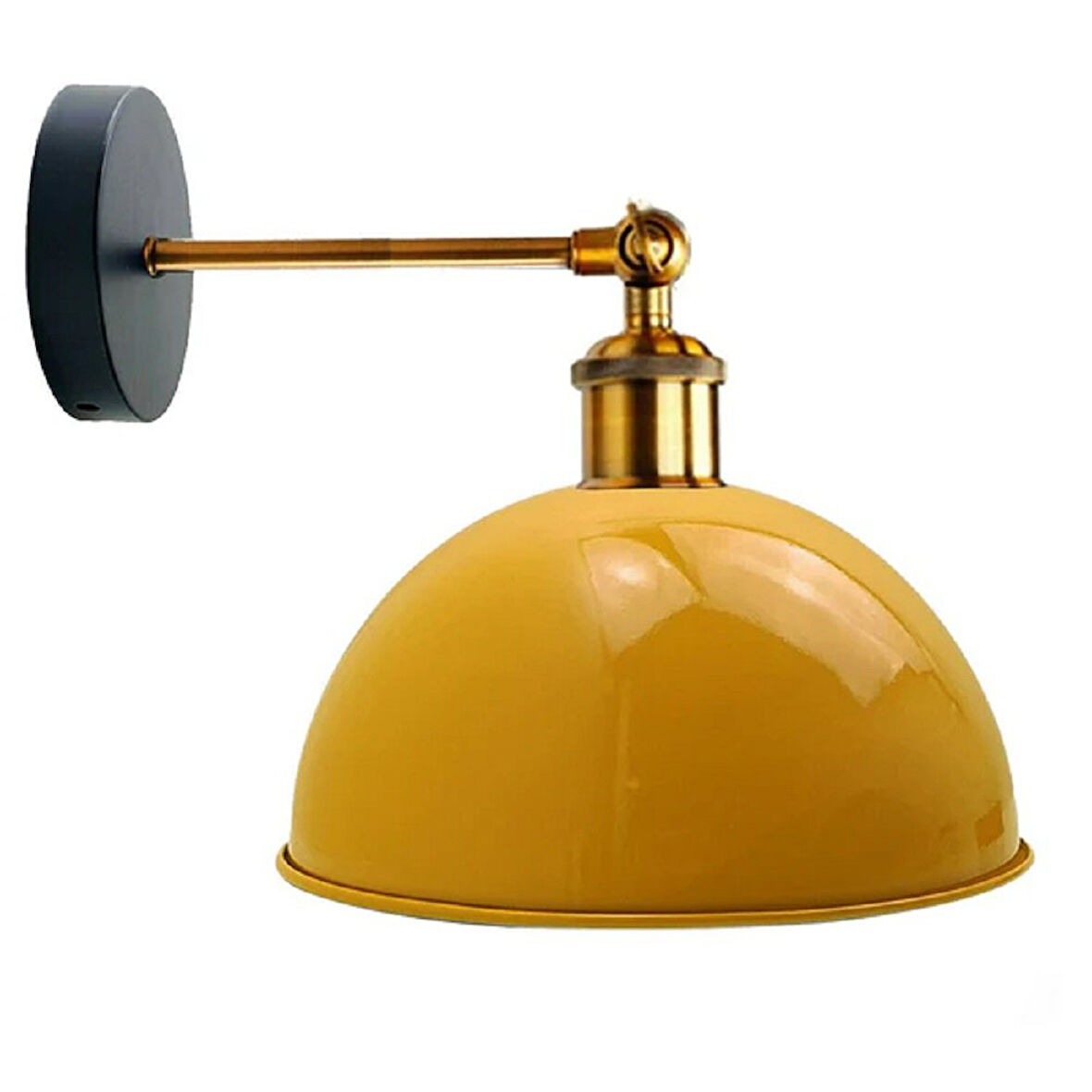 RİOLİGHT VİNTAGE,RETRO,RUSTİK AÇIK SARI 1XE27 ESKİTME DUYLU MASALLI TEKLİ DUVAR APLİK ŞAPKA ÇAP:23CM