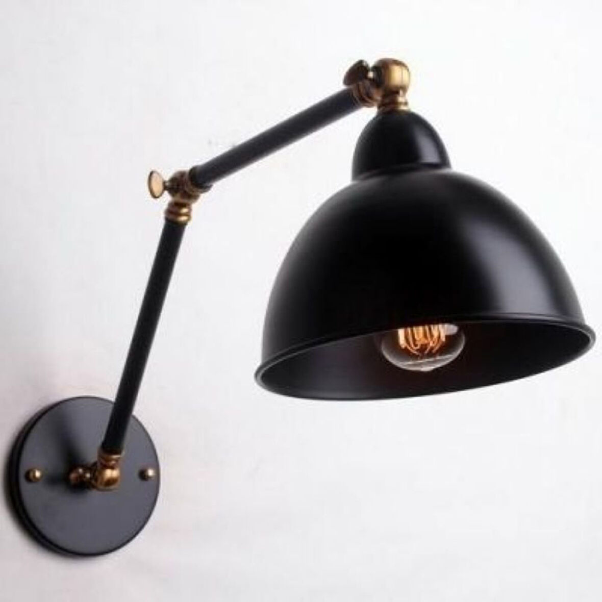 RİOLİGHT VİNTAGE,RUSTİK,RETRO HAREKETKİ BAŞLIK SİYAH METAL AKROBAT DUVAR APLİK
