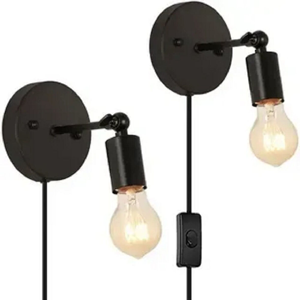 RİOLİGHT MODERN,RETRO,VİNTAGE SİYAH 1XE27 DUYLU FİŞLİ ANAHTARLI,KABLOLU METAL APLİK 1ADET FİYATIDIR