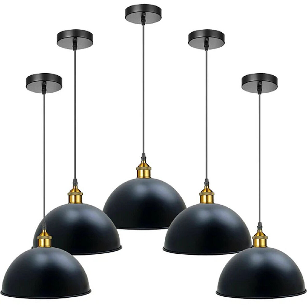 RİOLİGHT VİNTAGE,MODERN SİYAH MUTFAK,ODA,CAFELER İÇİN METAL SARKIT AVİZE ÇAP:30CM 1ADET FİYATIDIR