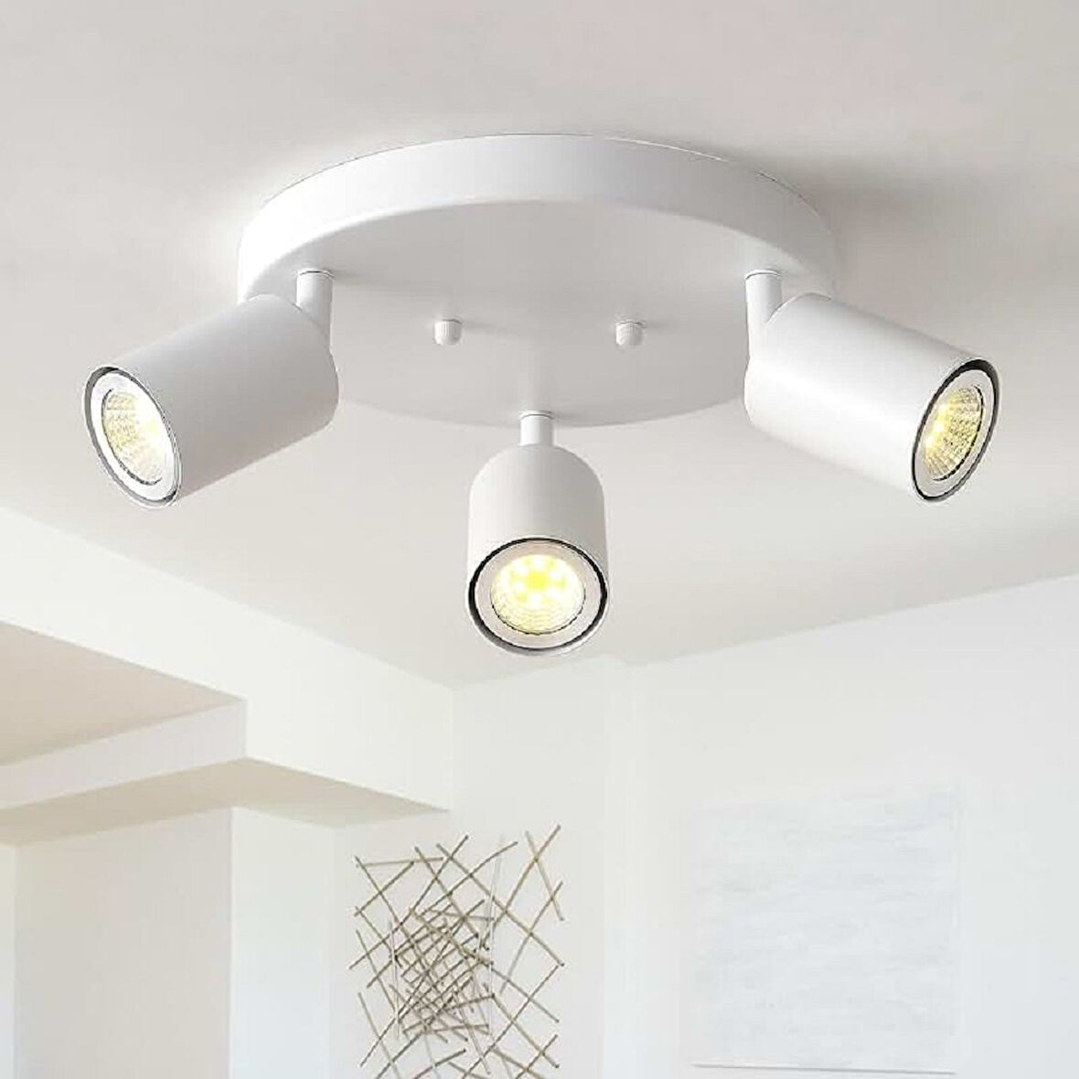 RİOLİGHT MODERN5 BEYAZ MUTFAK,SALON,GİYİNME ODASI,CAFELER İÇİN GÜN İŞİĞI METAL 3LÜ SPOT(AMPUL DAHİL)