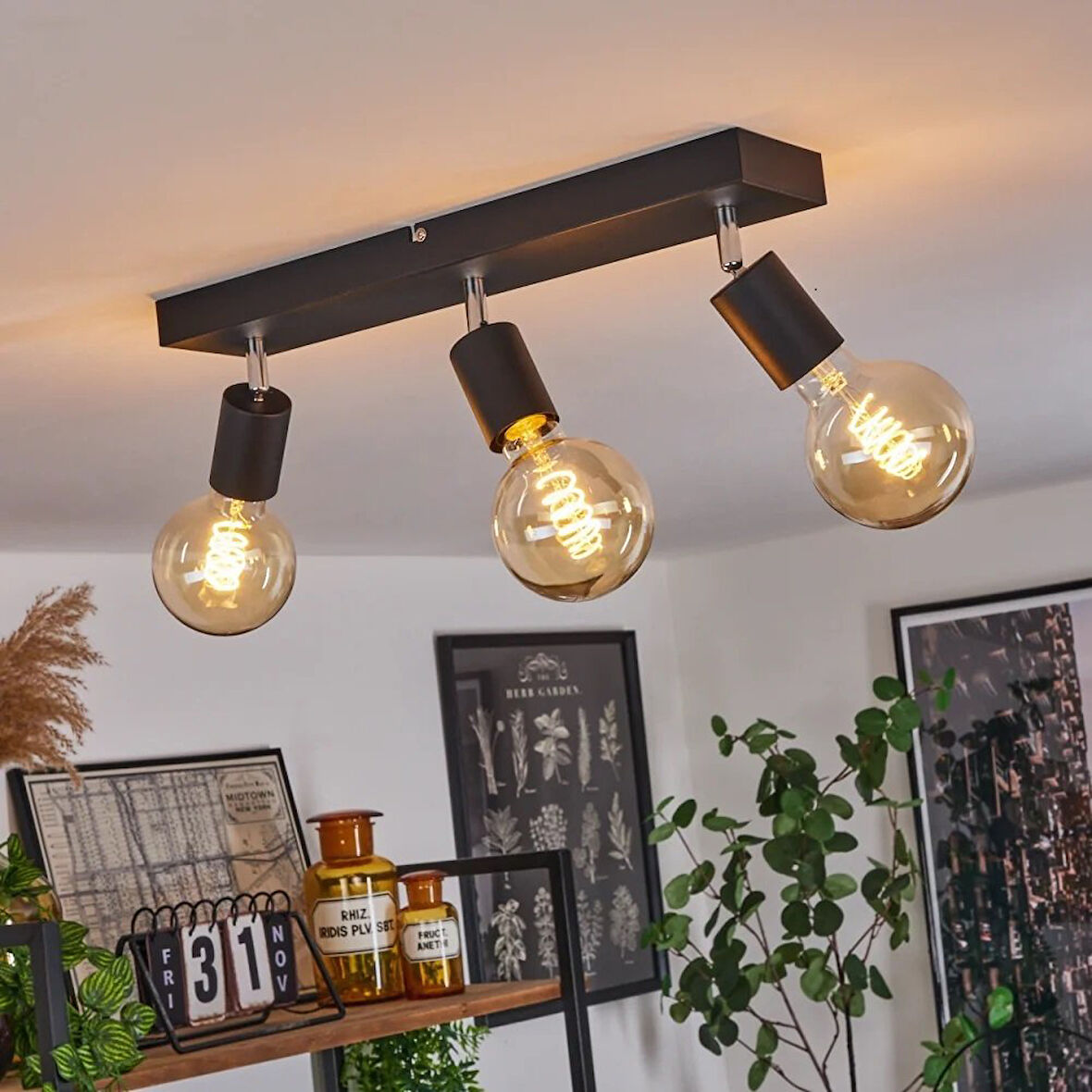 RİOLİGHT MODERN1 SİYAH1 3XE27 MAFSALLI HAREKETLİ BAŞLIK(GLOP AMPUL HARİÇ) METAL SPOT AVİZE