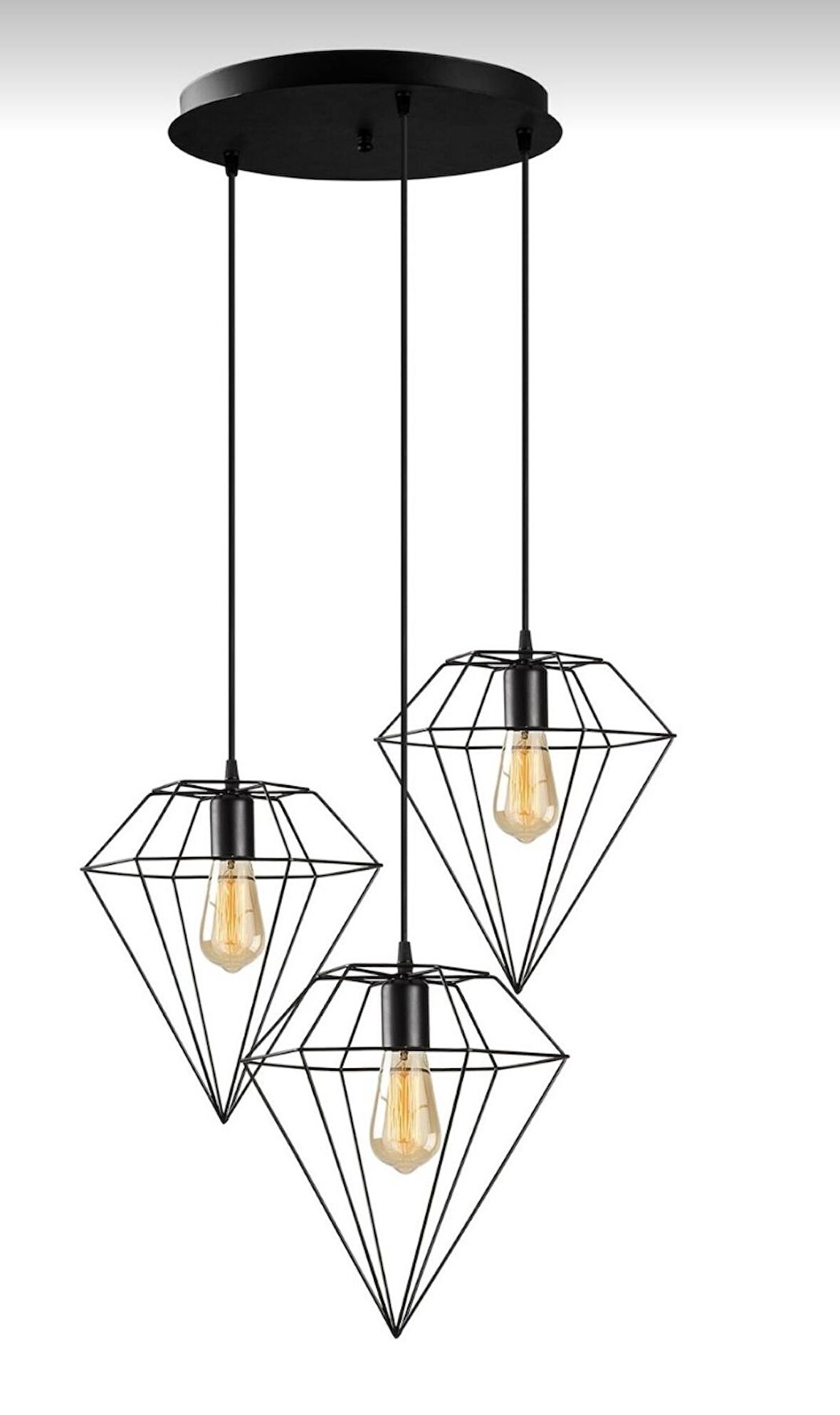 RİOLİGHT PRİZMA ÜÇLÜ  METAL SARKIT AVİZE ÇAP: 30CM